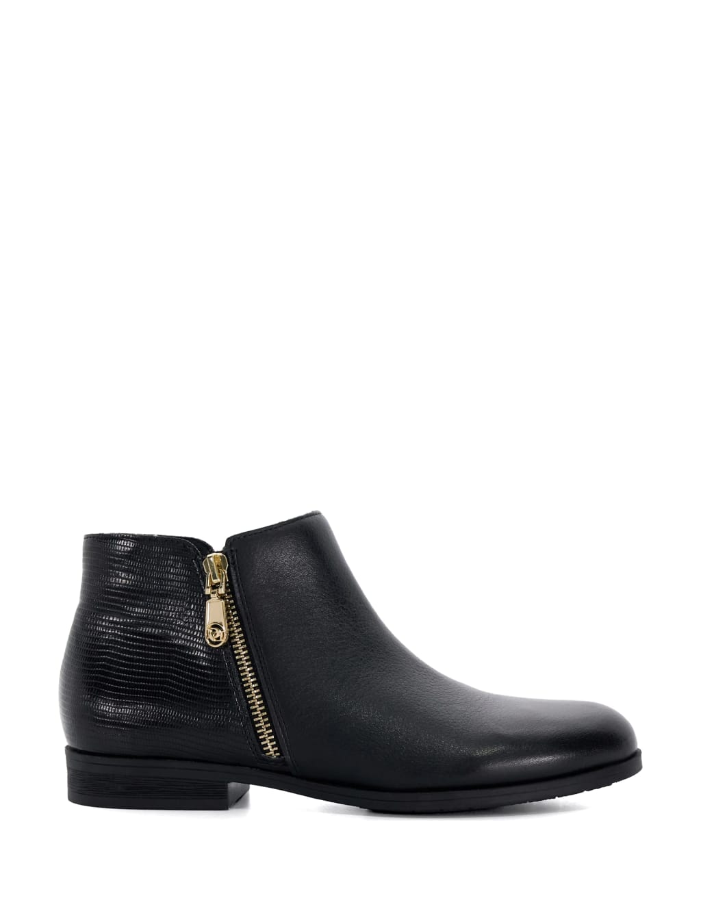 Leather Block Heel Ankle Boots