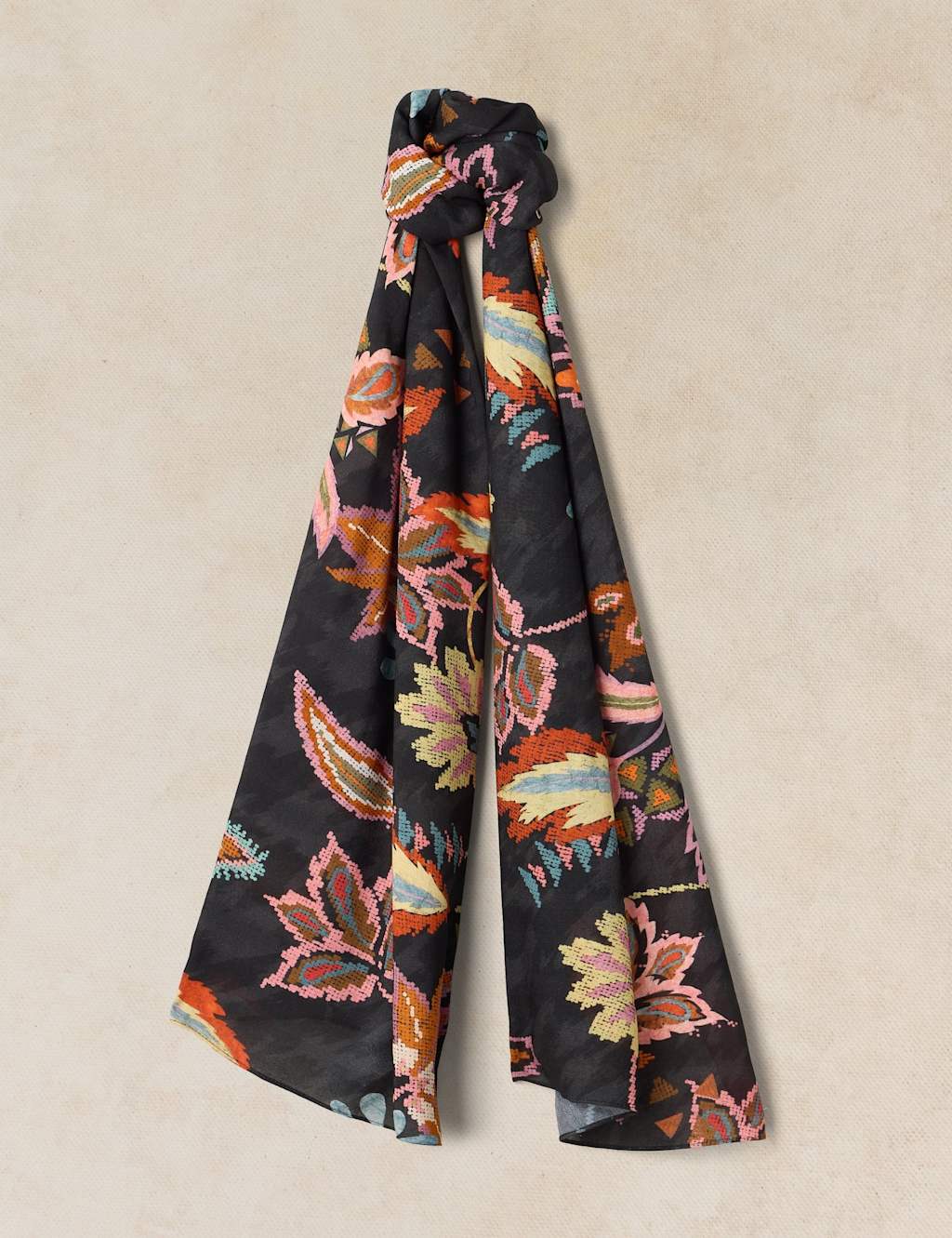 White Stuff Women's Floral Scarf - Black Mix - Available at M&S