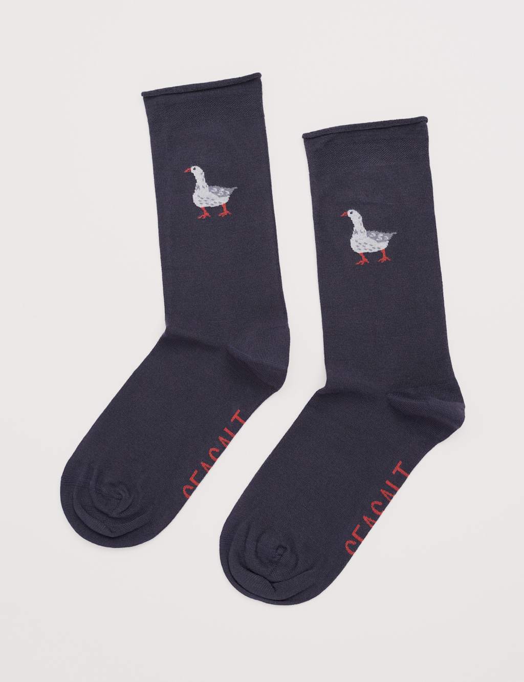 Bamboo Seagull Print Ankle High Socks