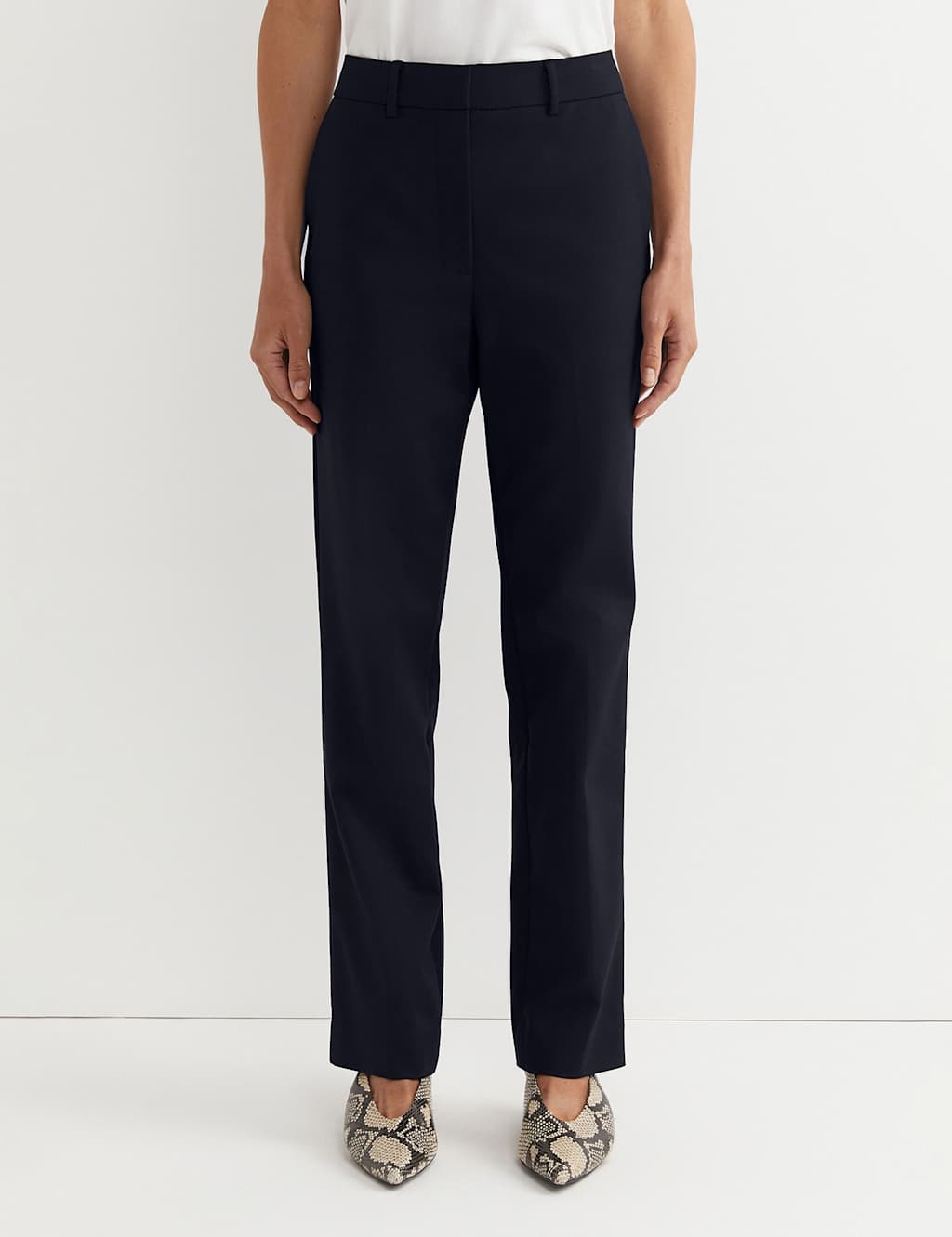 Sportscraft Cotton Rich Straight Leg Trousers Navy