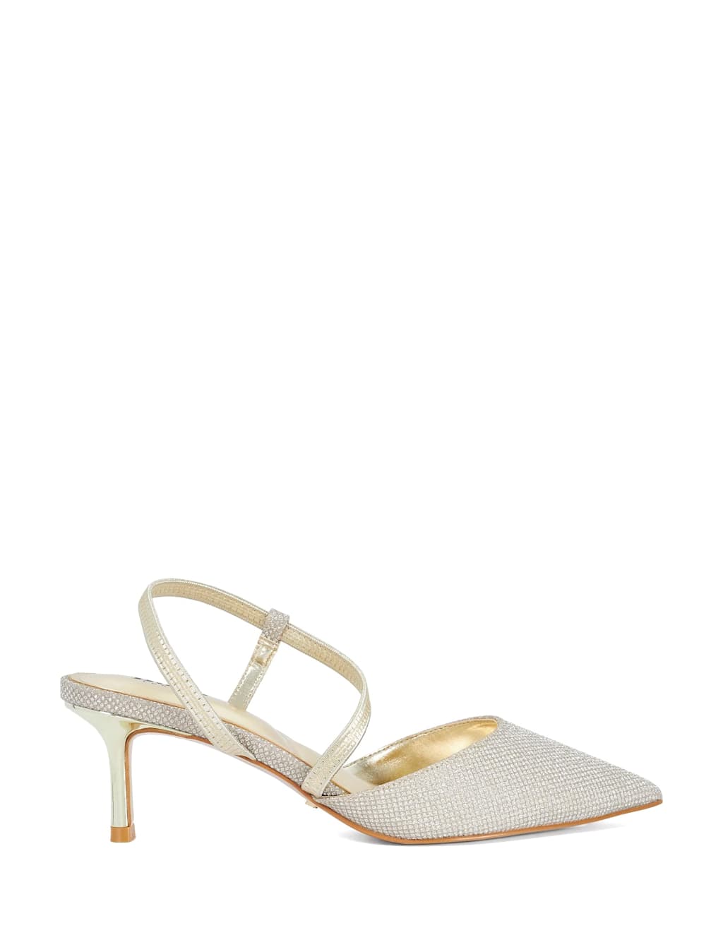 Dune London Women's Wide Fit Stiletto Heel Court Shoes - 4 - Gold - Available at M&S