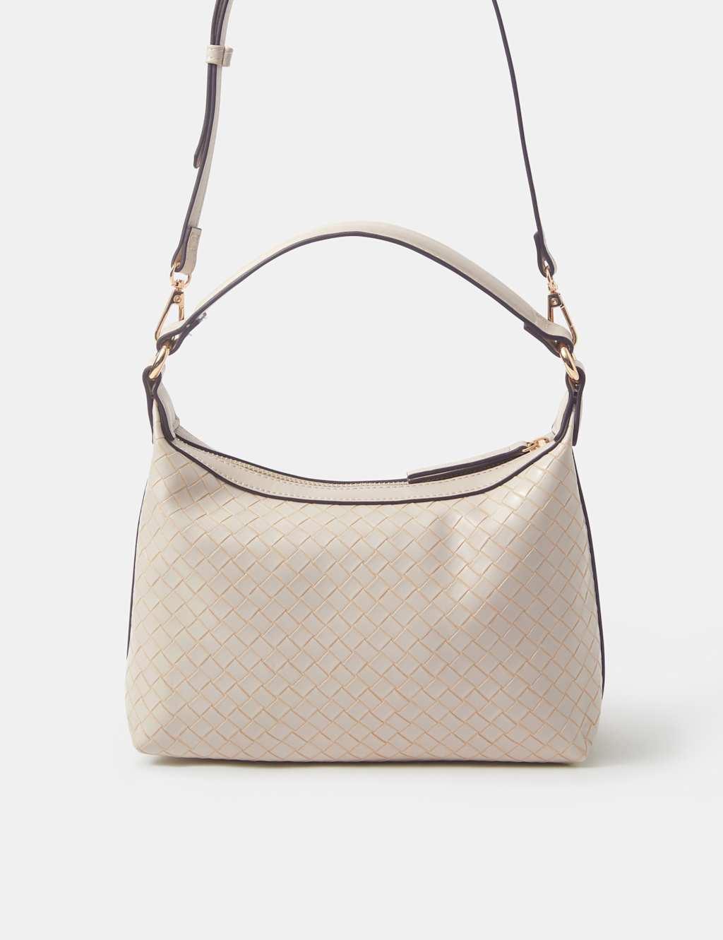 Accessorize Women's Woven Handheld Grab Bag - Cream - Available at M&S