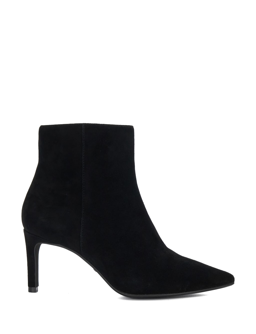 Dune London Wide Fit Suede Stiletto Heel Pointed Ankle Boots Black