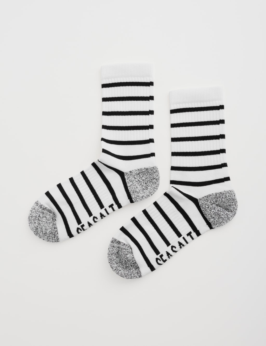 Cotton Rich Striped Ankle High Socks