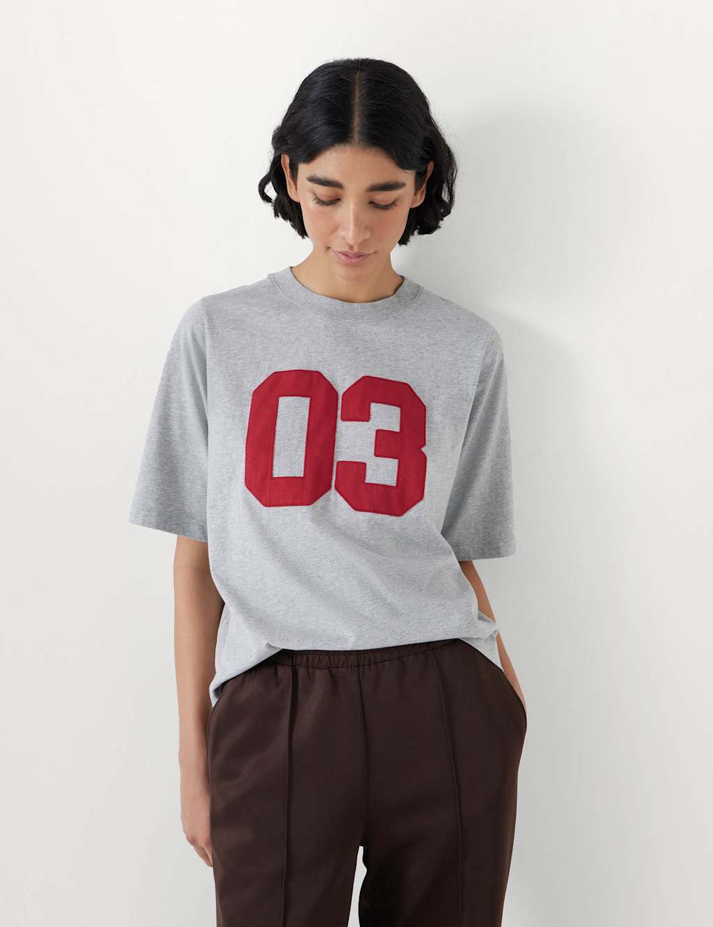 Pure Cotton Applique Slogan T-Shirt