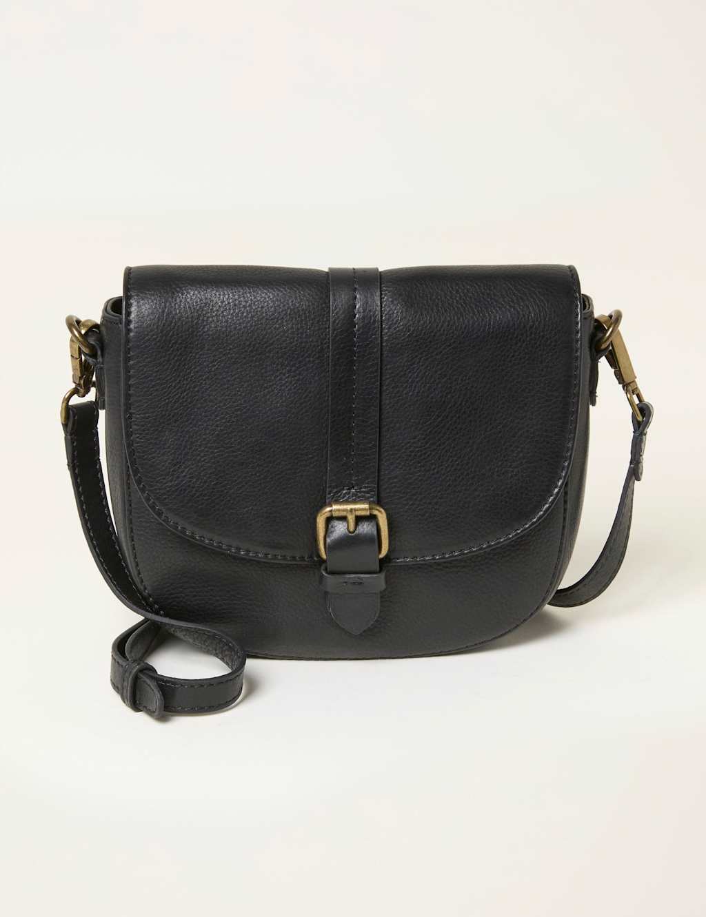 FatFace Leather Cross Body Bag Black