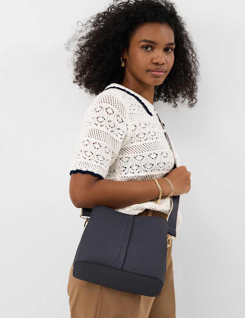 Accessorize Women's Webbing Strap Cross Body Bag - Dark Navy - Available at M&S
