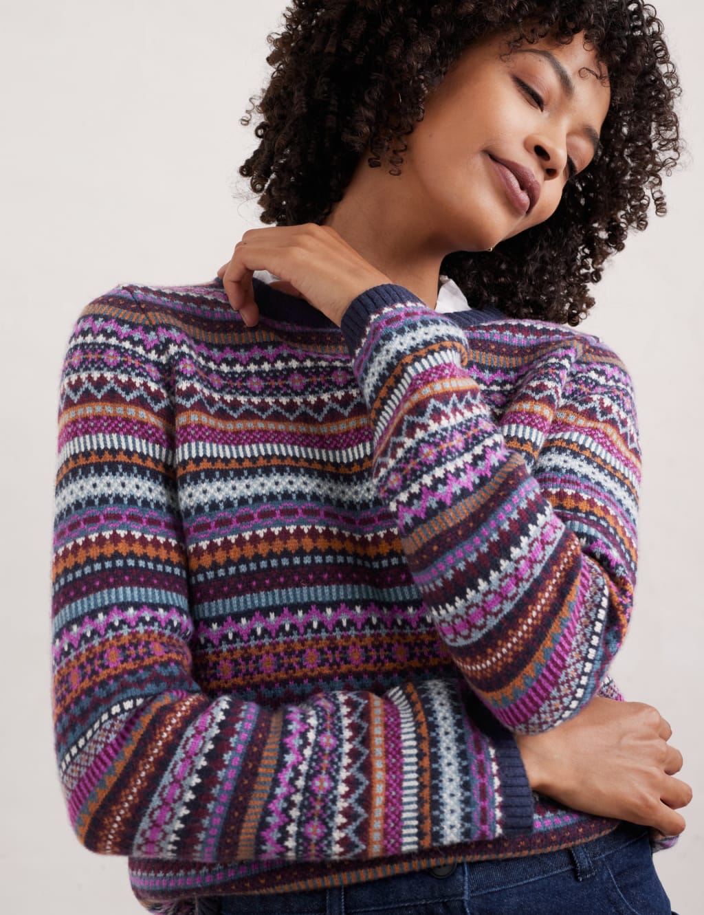 Merino Wool Rich Patterned Jumper