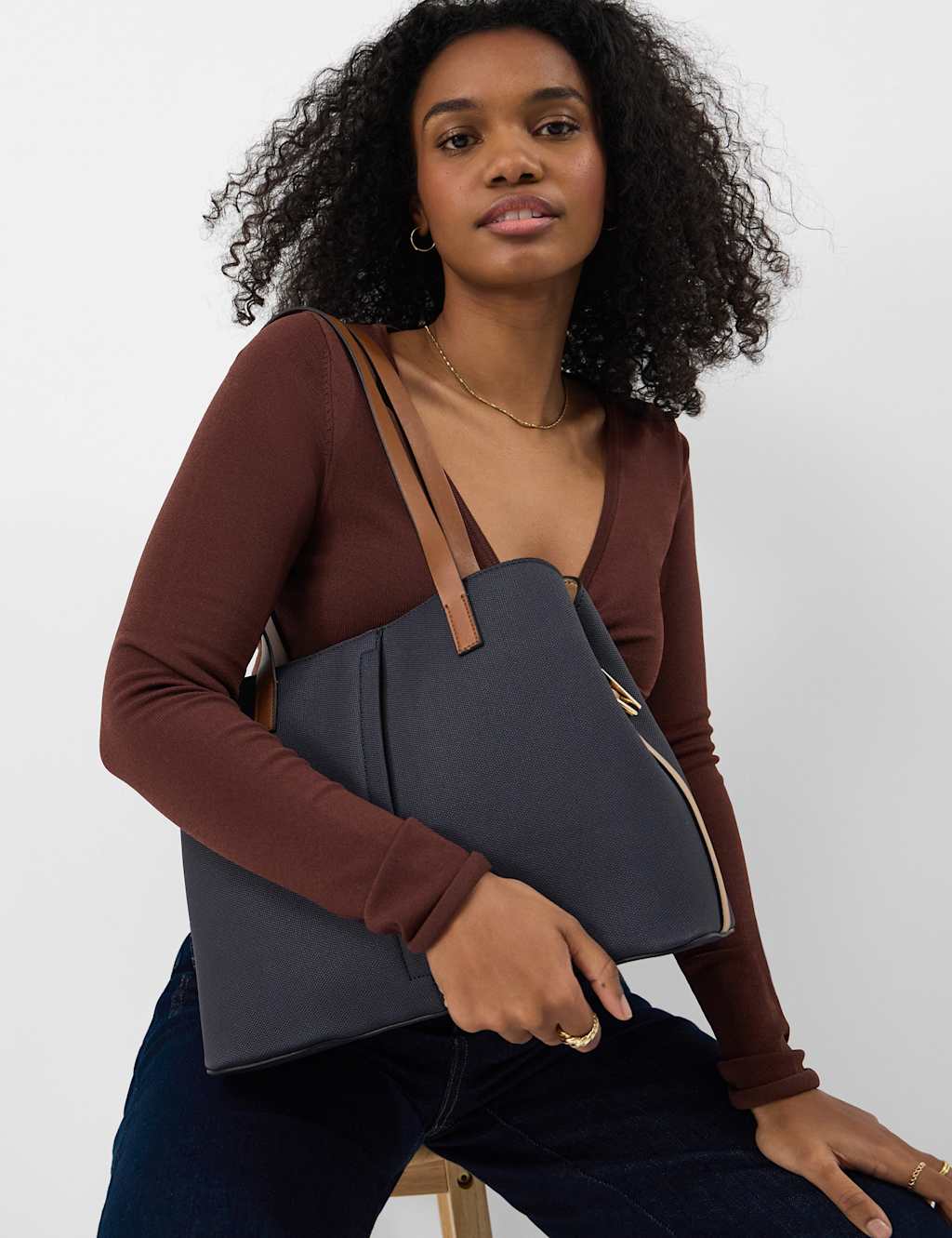 Accessorize Women's Webbing Strap Shoulder Bag - Dark Navy - Available at M&S