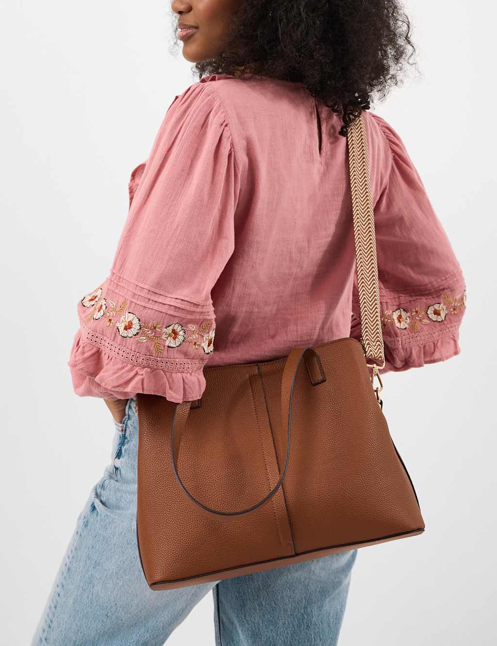 Accessorize Women's Webbing Strap Shoulder Bag - Tan - Available at M&S