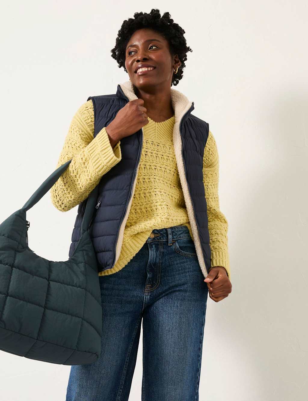 FatFace Reversible Gilet Navy Mix