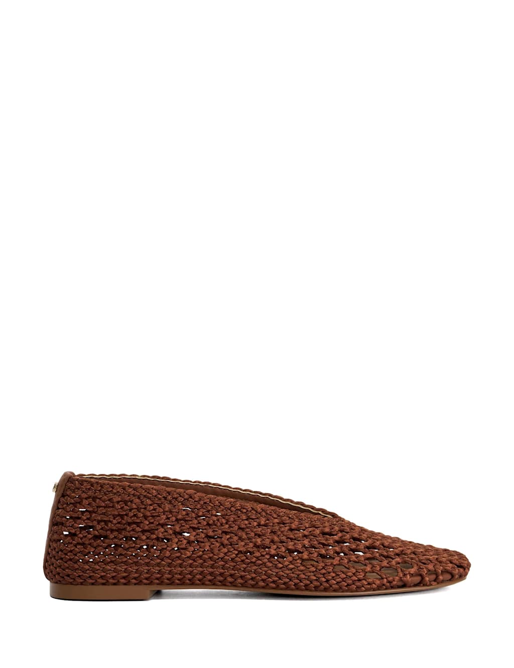 Dune London Women's Satin Flat Ballet Pumps - 8 - Brown - Available at M&S