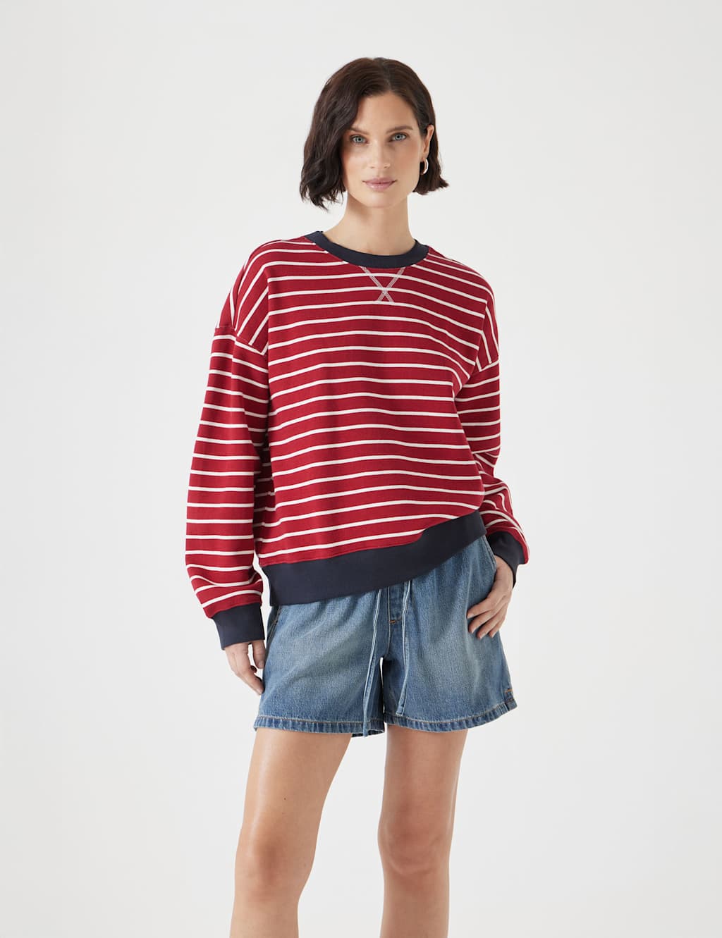 Pure Cotton Striped Sweatshirt