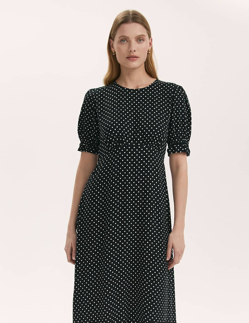 Finery London Women's Polka Dot Midi Tea Dress - 18 - Black Mix - Available at M&S