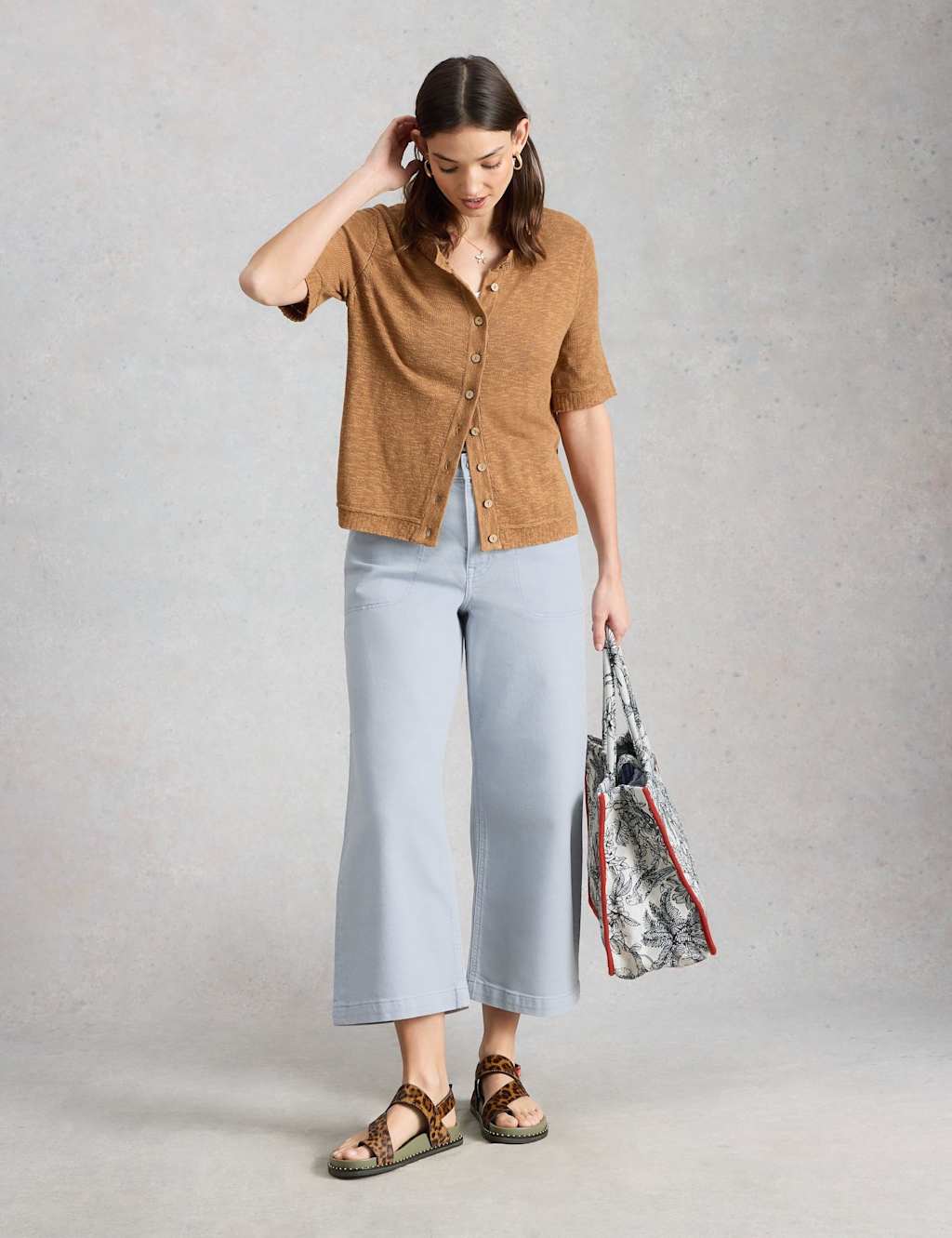 White Stuff Women's Wide Leg Cropped Jeans - 12 - Light Blue - Available at M&S