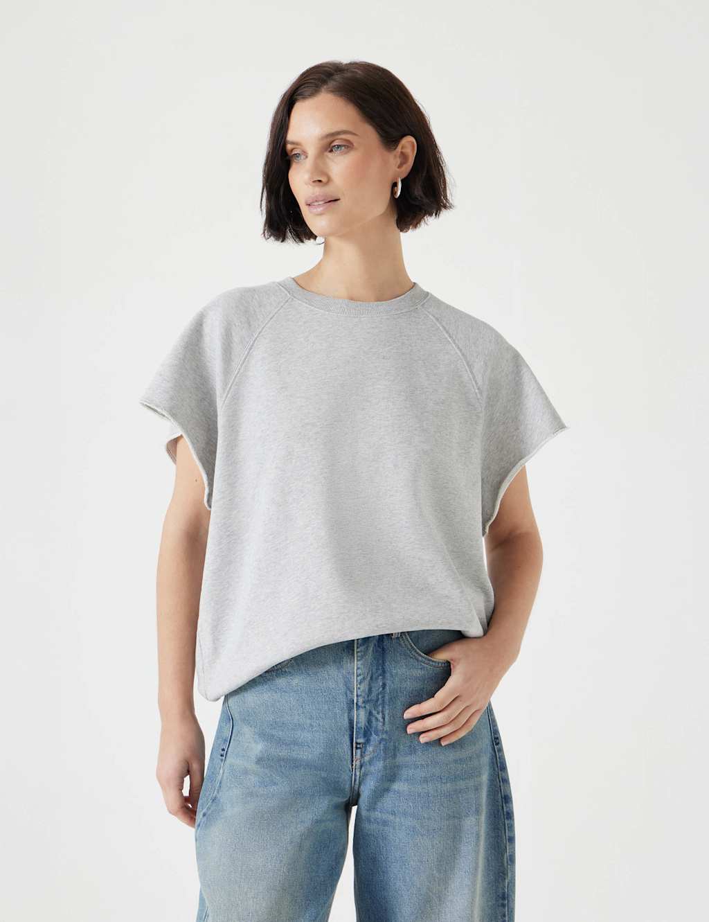 Hush Women's Pure Cotton T-Shirt - M - Grey Marl, Grey Marl,Brown