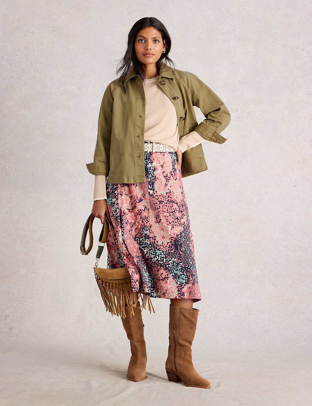 White Stuff Denim Utility Jacket Green