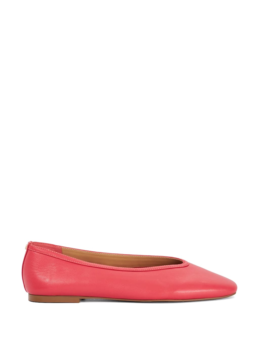 Dune London Women's Leather Flat Round Toe Ballet Pumps - 3 - Pink - Available at M&S