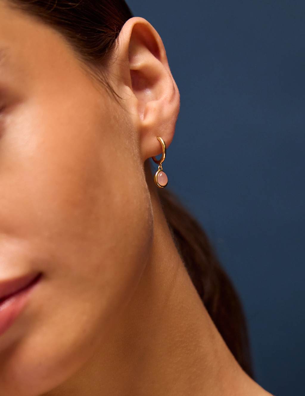 Accessorize Women's 14ct Gold Plated Rose Quartz Drop Earrings - Available at M&S