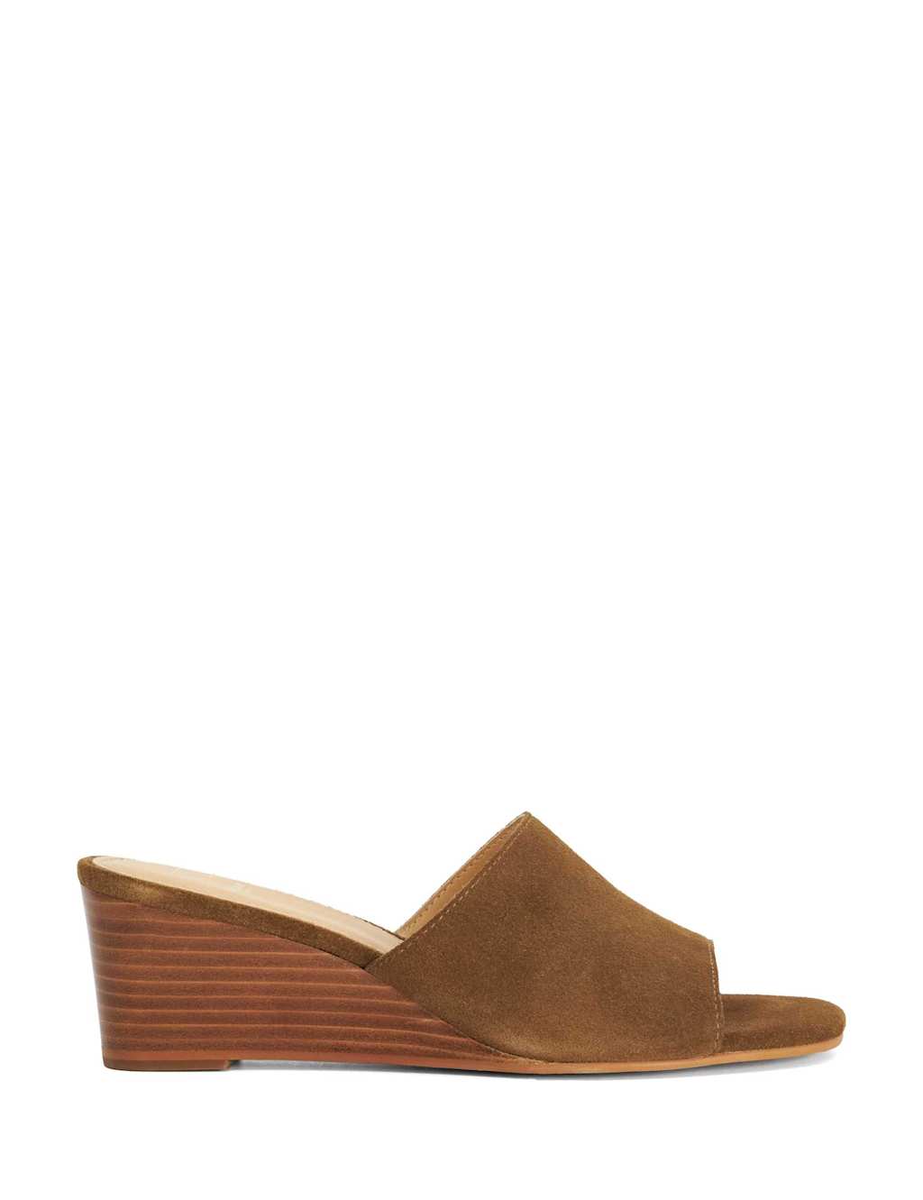 Dune London Women's Suede Wedge Open Toe Mules - 6 - Tan - Available at M&S