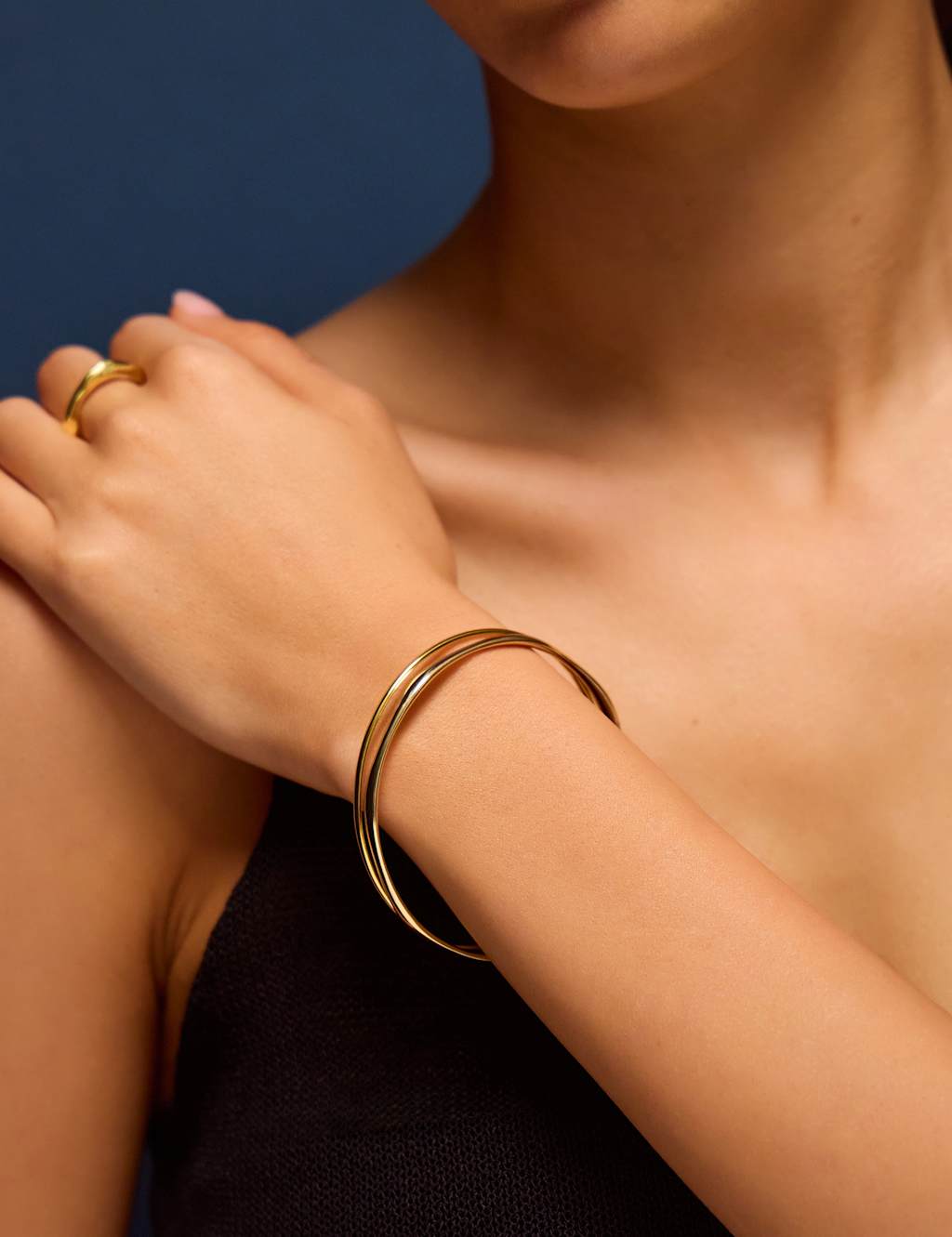 Accessorize Women's 2 Pack 14ct Gold Plated Bangles - Available at M&S