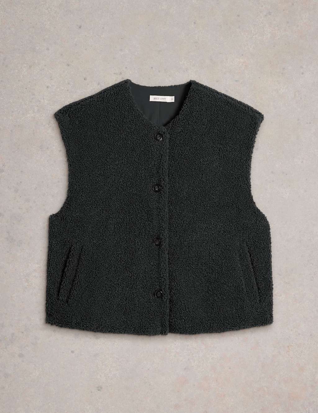 White Stuff Women's Borg Gilet - M - Grey, Dark Brown,Natural,Grey