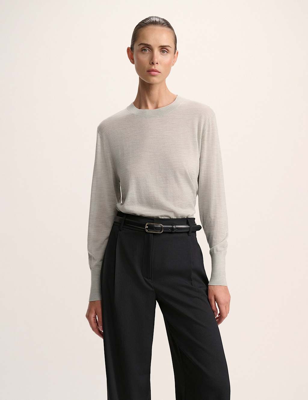 SABA Pure Merino Wool Crew Neck Jumper Mint