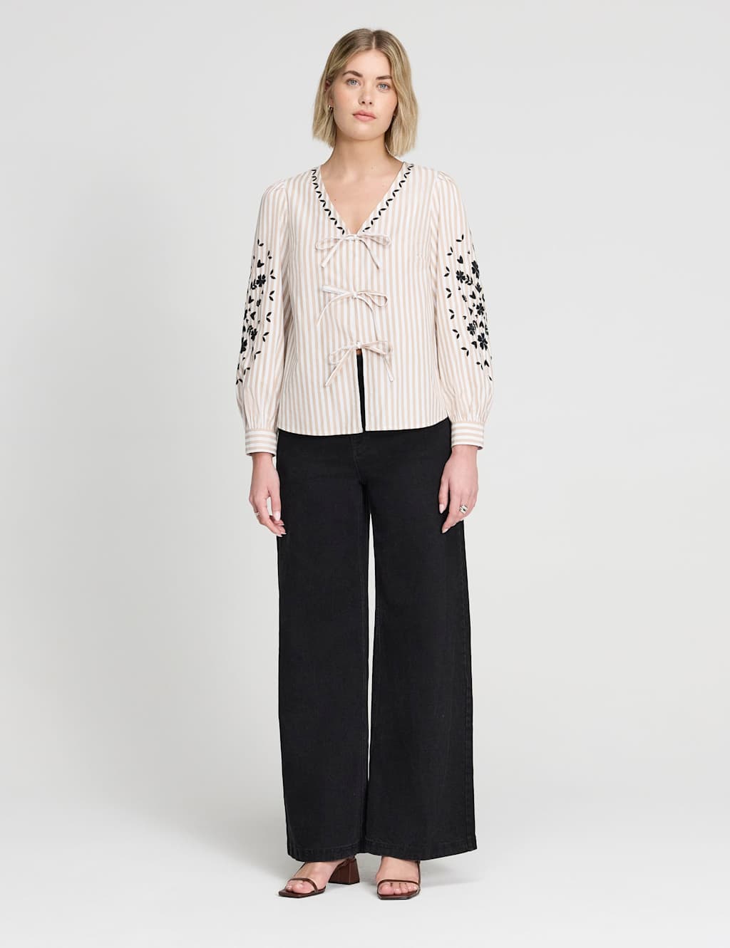Finery London Women's Pure Cotton Striped Top - 18 - Natural Mix - Available at M&S