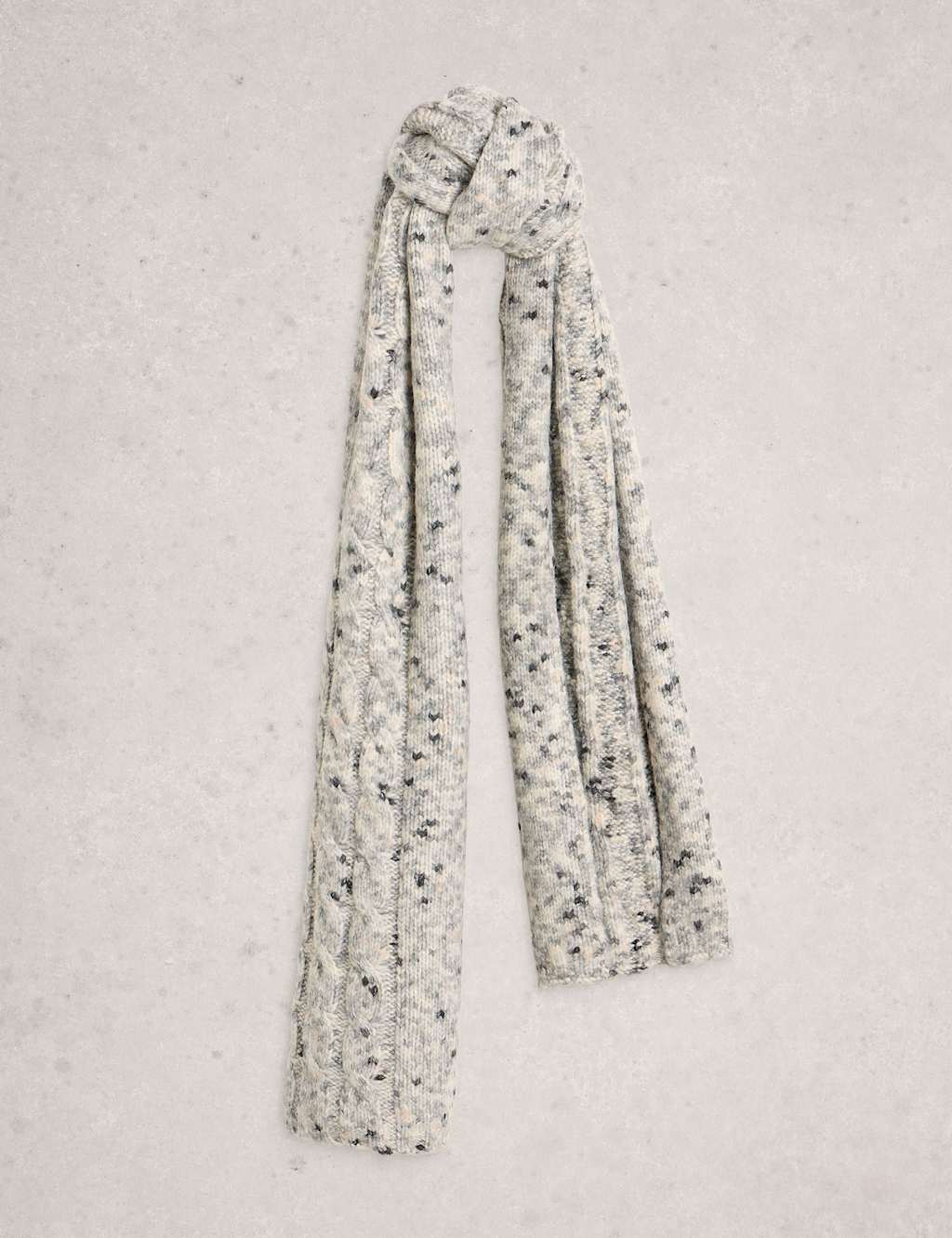 White Stuff Space Dyed Scarf with Wool Grey Mix
