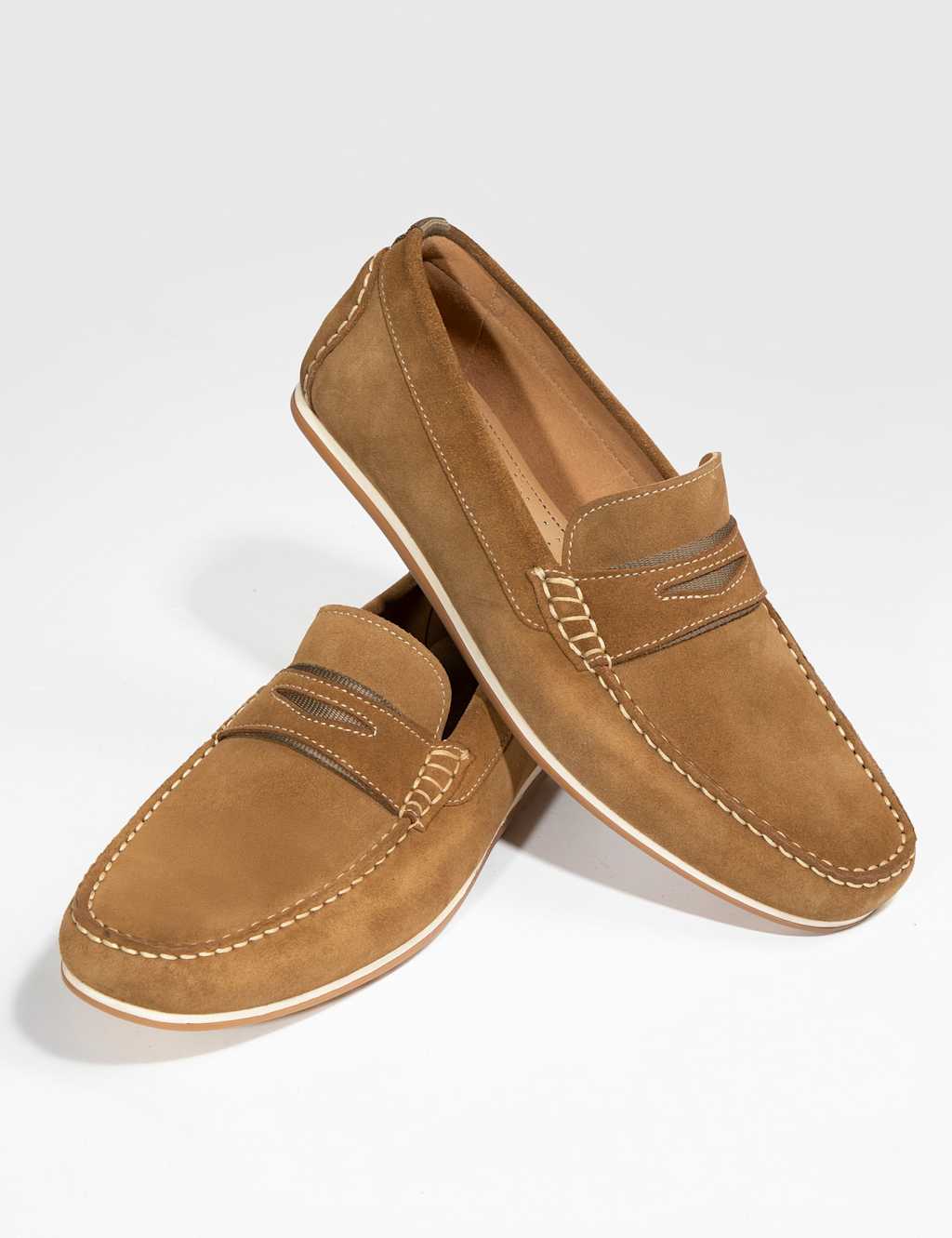 Jones Bootmaker Men's Leather Slip On Moccasins - 10 - Tan - Available at M&S