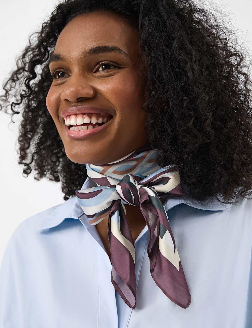 Accessorize Women's Satin Multi Link Square Scarf - Available at M&S