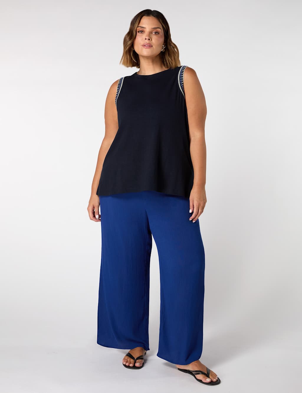 Drawstring Wide Leg Trousers