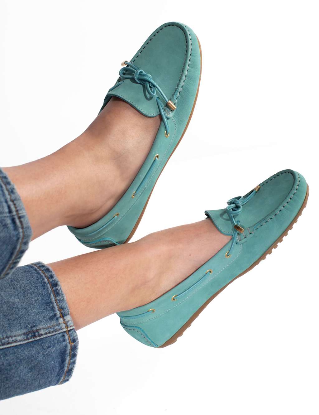 Jones Bootmaker Women's Leather Slip On Flat Loafers - 4 - Mint - Available at M&S