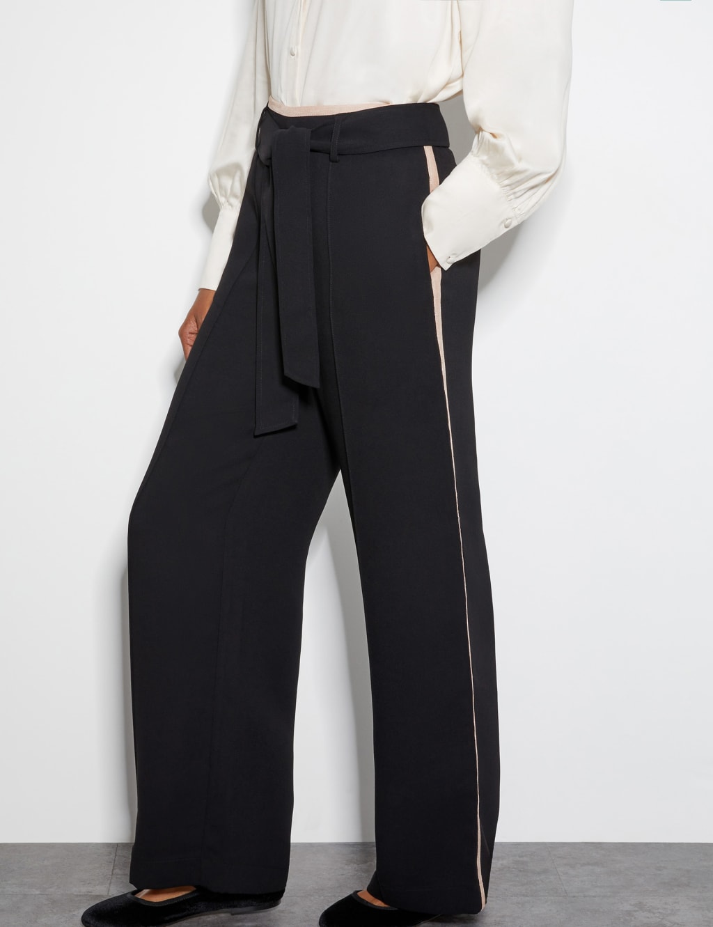 Side Stripe Straight Leg Trousers