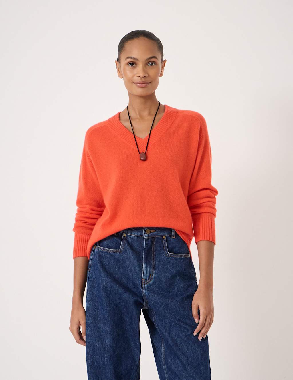 Hush Women's Cashmere Rich V-Neck Jumper - Medium-Large - Red - Available at M&S