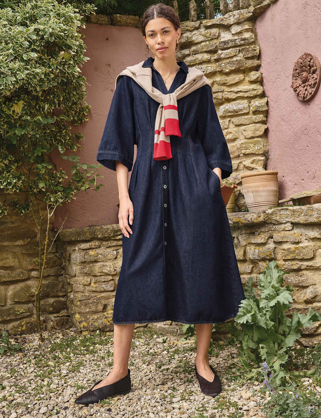 White Stuff Women's Denim Midi Shirt Dress - 18 - Dark Blue Denim - Available at M&S