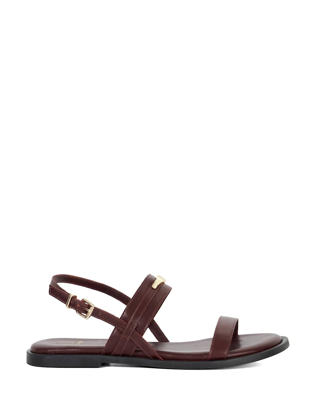 Leather Branded Strappy Flat Sandals
