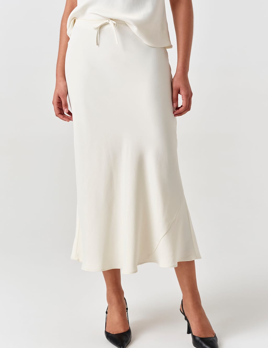 Ghost Women's Satin Midi Slip Skirt - 20 - Ivory - Available at M&S