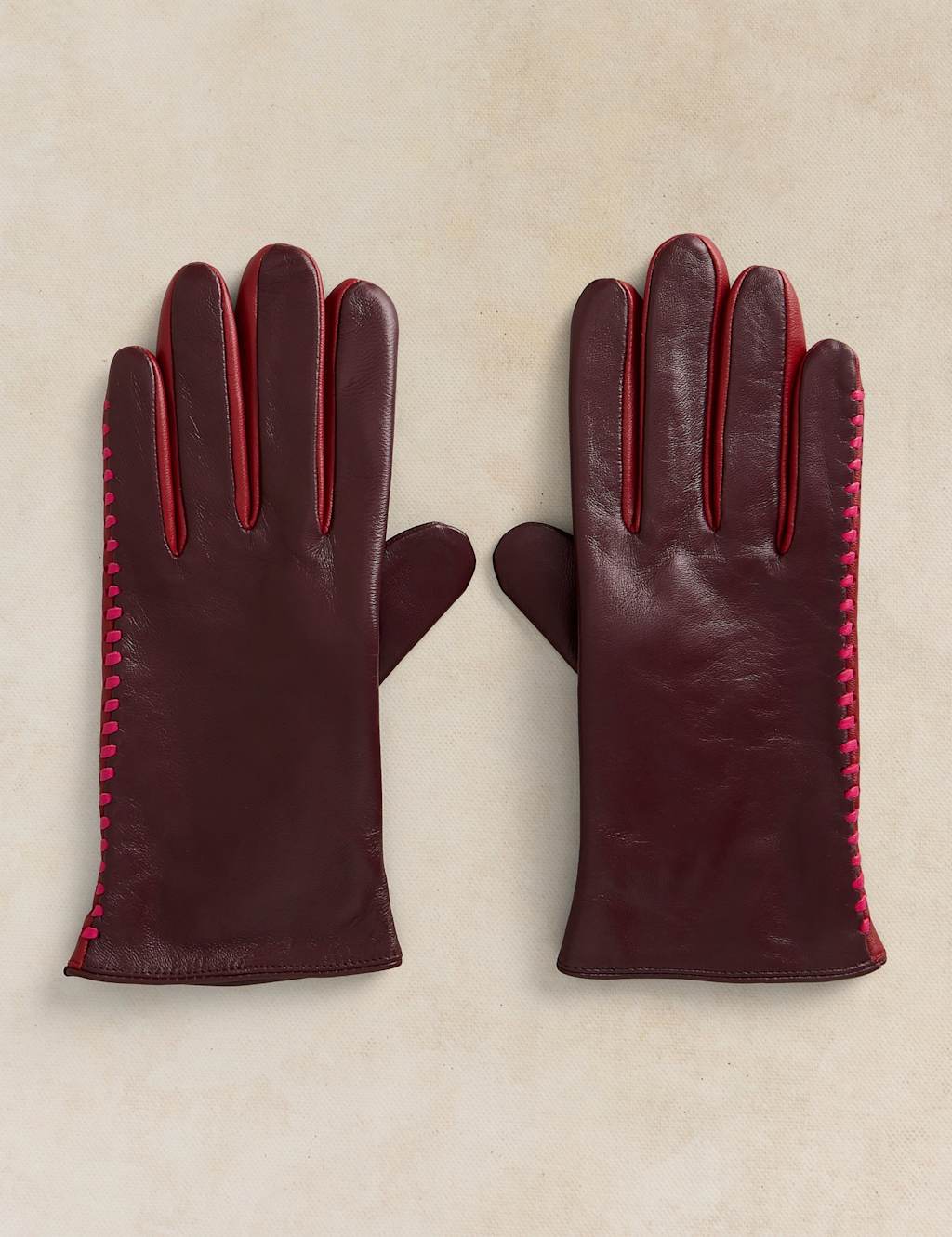 White Stuff Women's Sasha Leather Gloves - Medium-Large - Purple - Available at M&S
