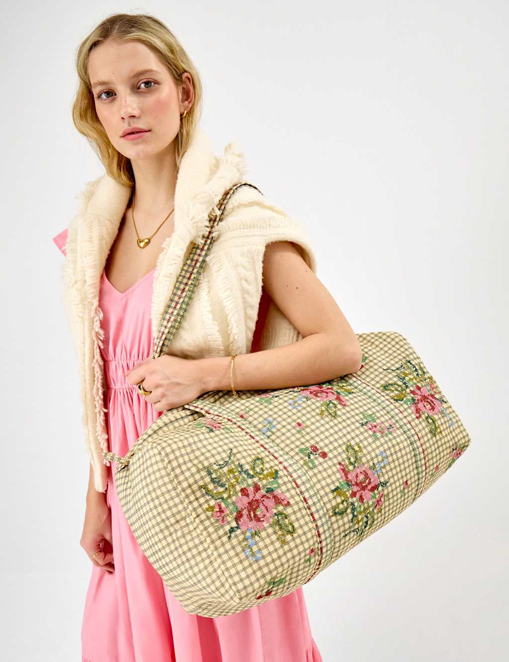 Accessorize Women's Pure Cotton Embroidered Weekend Bag - Multi - Available at M&S