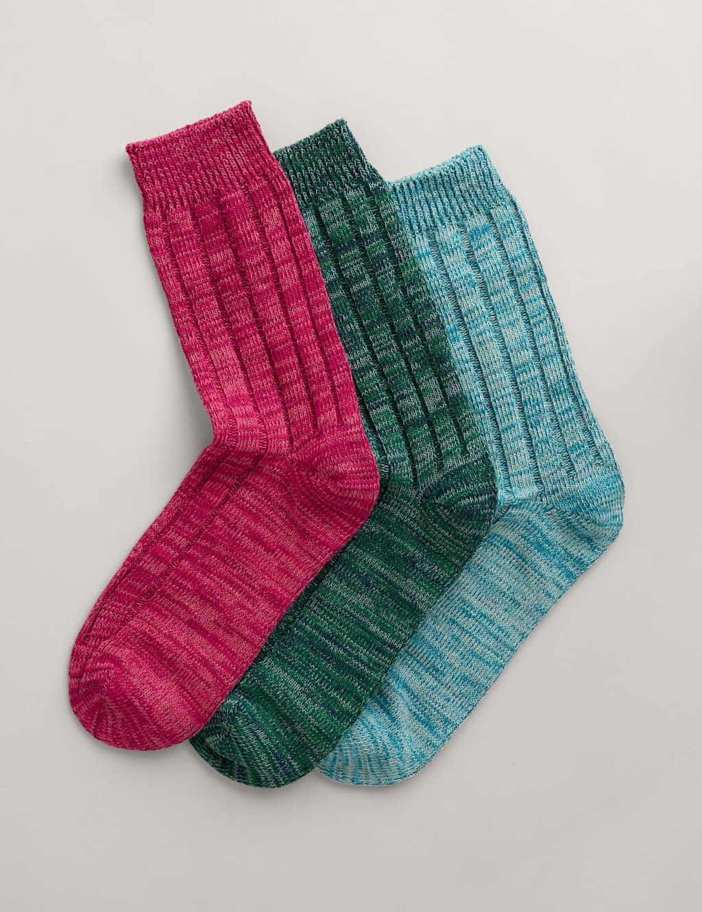 Seasalt Cornwall Women's 3pk Cotton Rich Ribbed Ankle High Socks - Multi, Multi