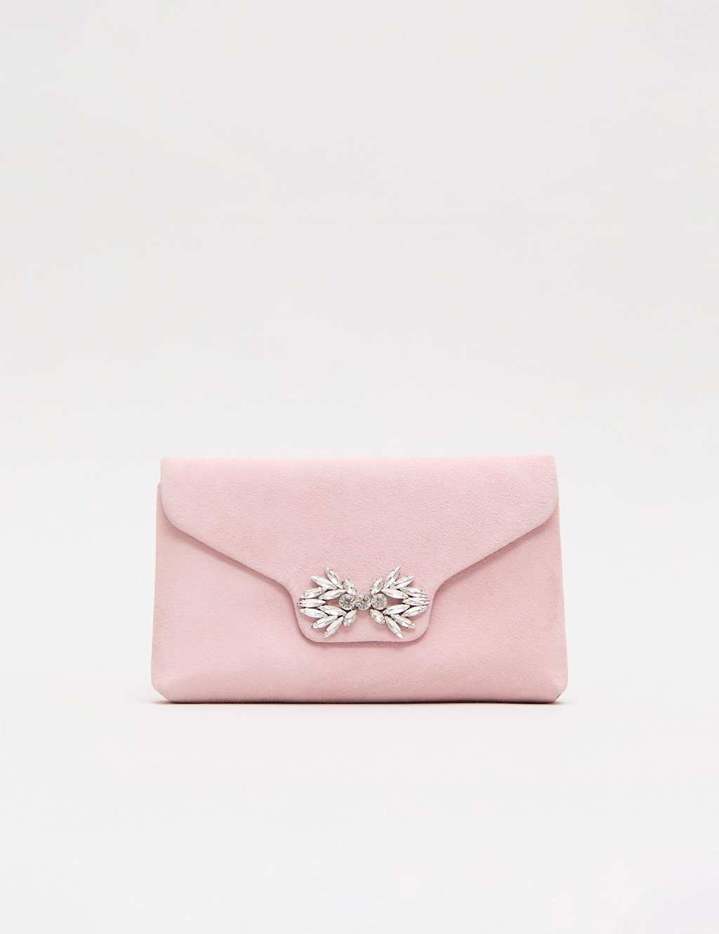 Phase Eight Women's Suede Embellished Clutch Bag - Light Pink - Available at M&S