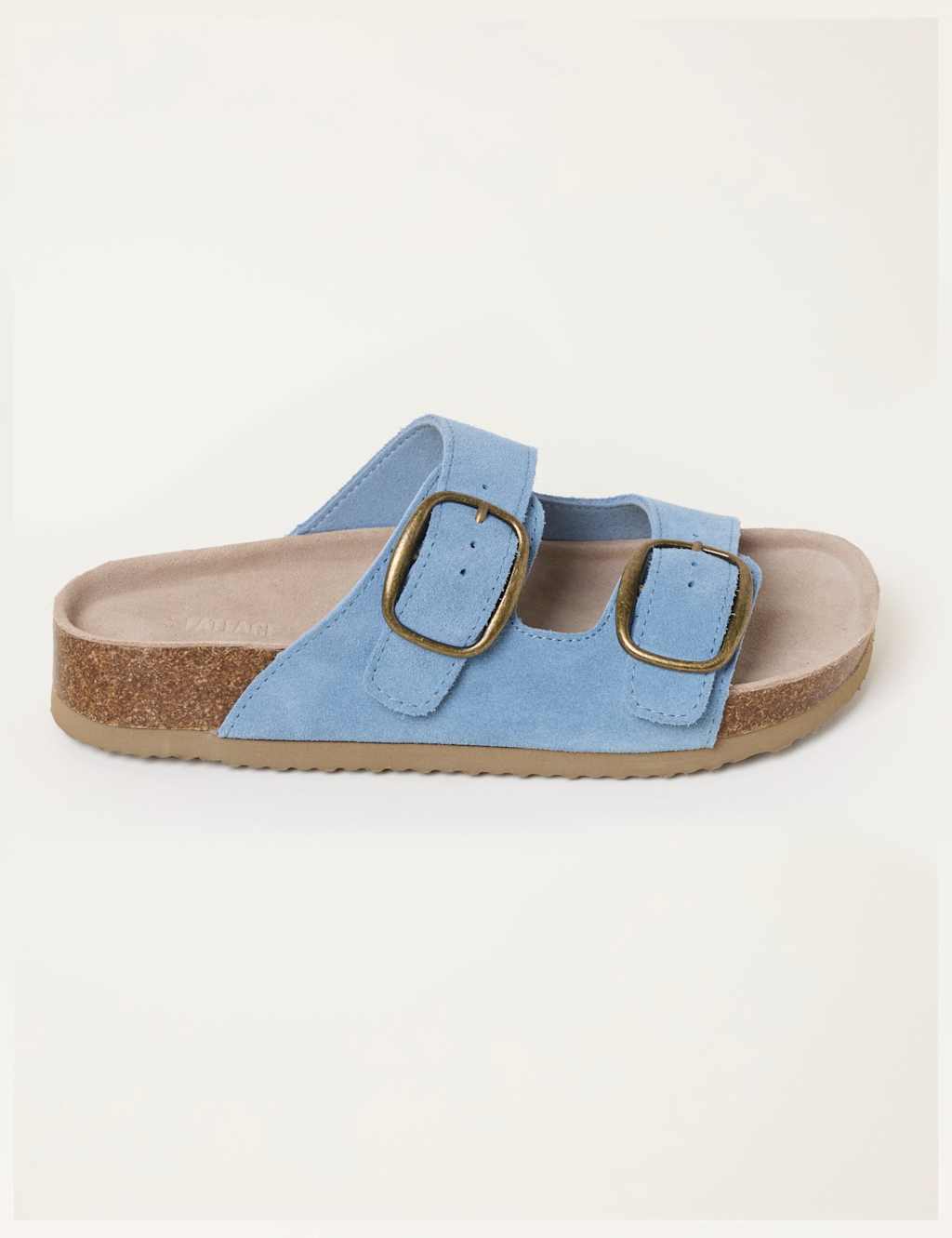 Fatface Women's Leather Buckle Footbed Sandals - 6½ - Blue - Available at M&S