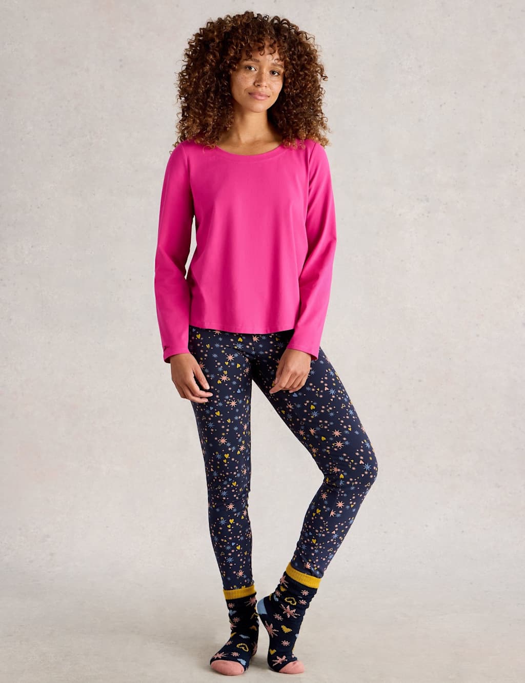 White Stuff Cotton Rich Jersey Pyjama Top Pink