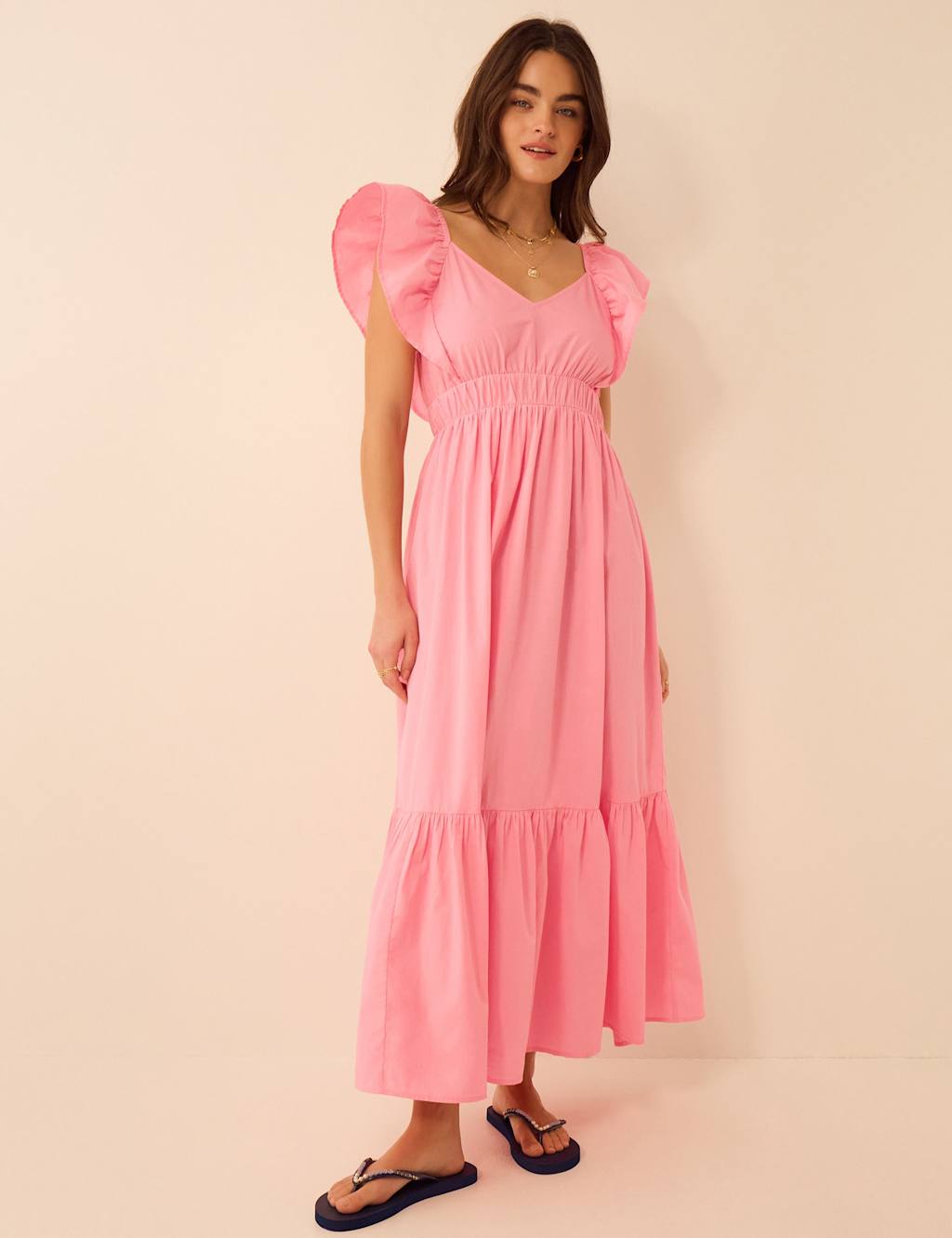 Accessorize Women's Pure Cotton Sweetheart Neckline Beach Dress - Large - Pink - Available at M&S