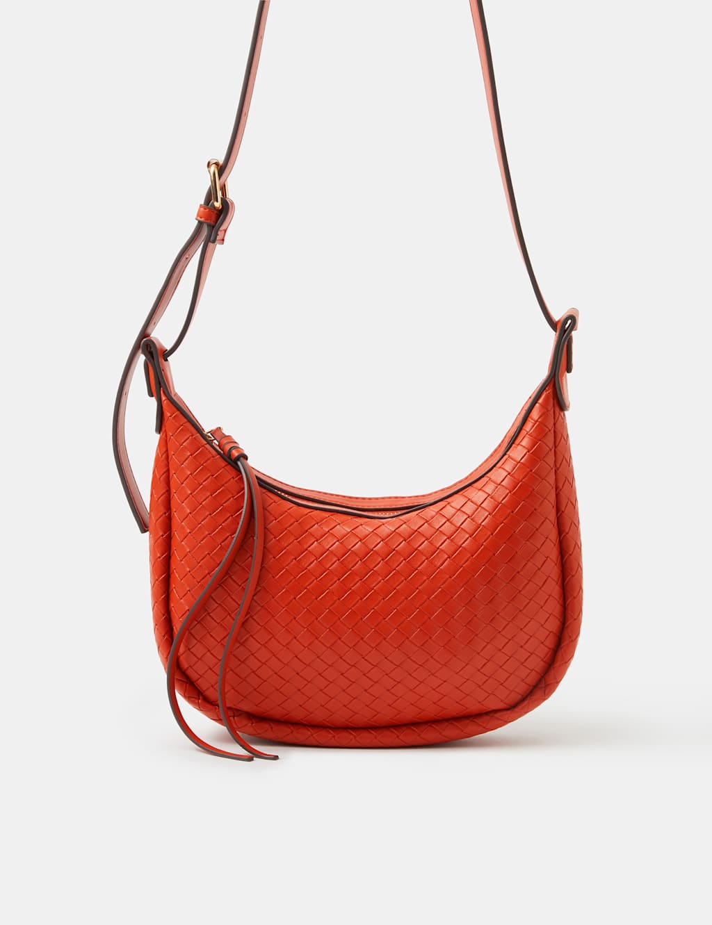 Accessorize Women's Woven Scoop Crossbody Bag - Orange - Available at M&S