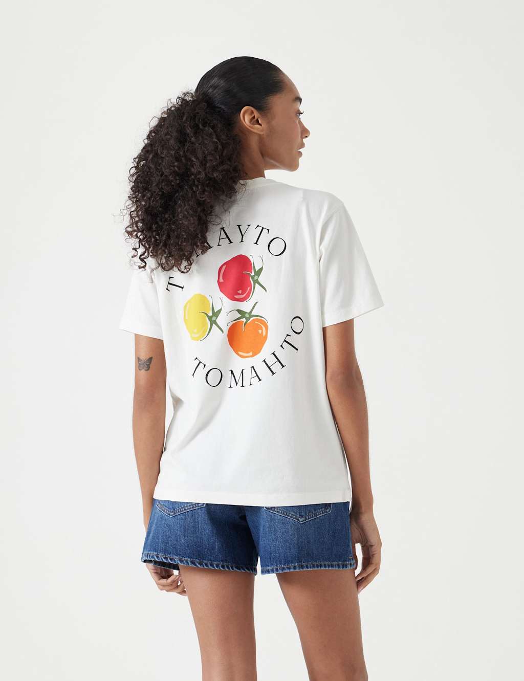 Hush Women's Pure Cotton Tomayto Tomahto Graphic T-Shirt - Extra Large - Ecru Mix - Available at M&S