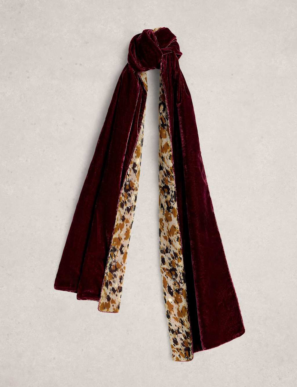 White Stuff Velvet Floral Scarf Purple Mix