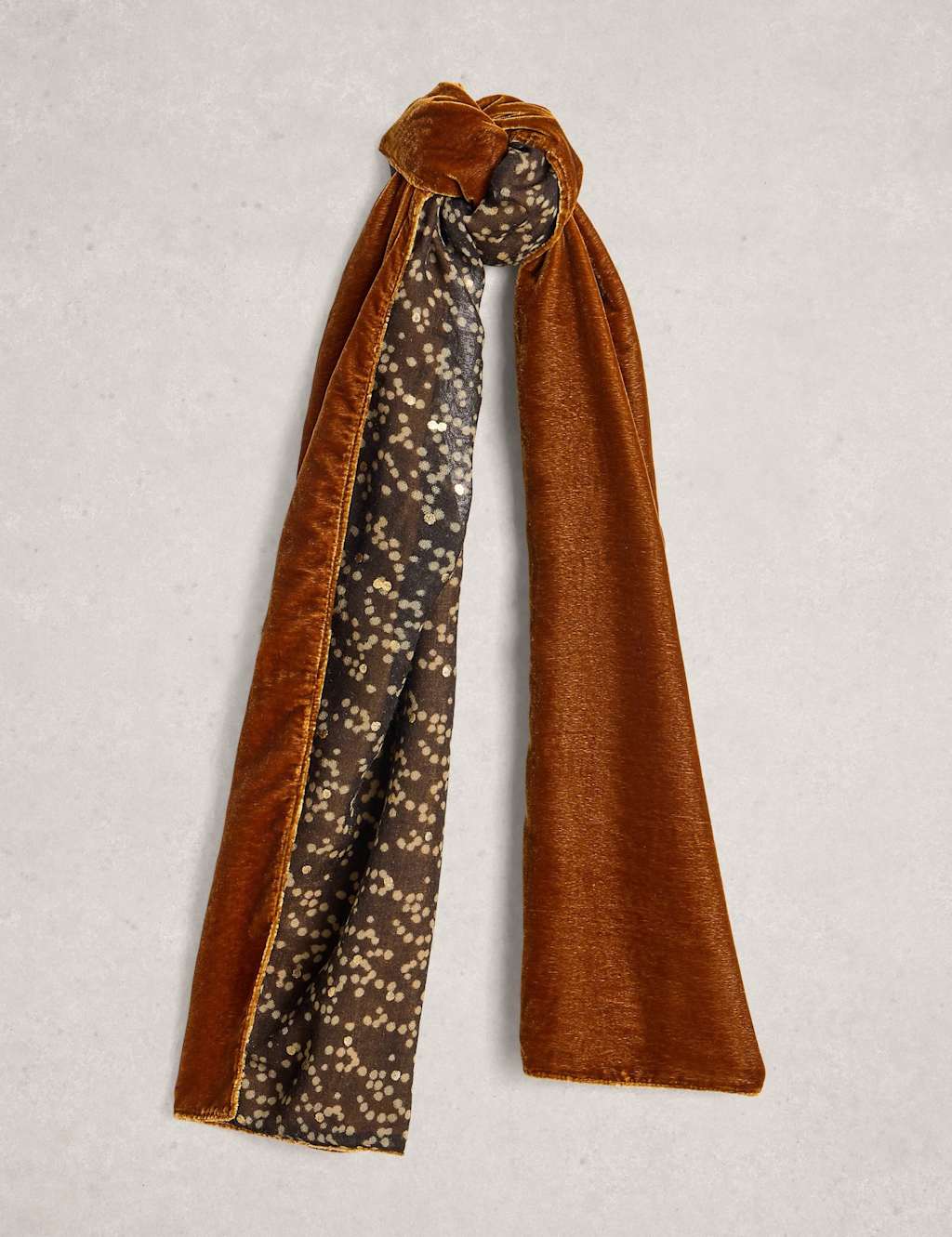 White Stuff Velvet Floral Scarf Yellow Mix