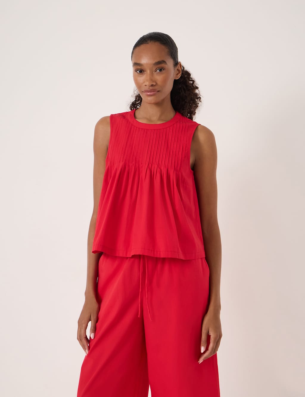Hush Women's Pure Cotton Pintuck Top - XX Small - Red - Available at M&S